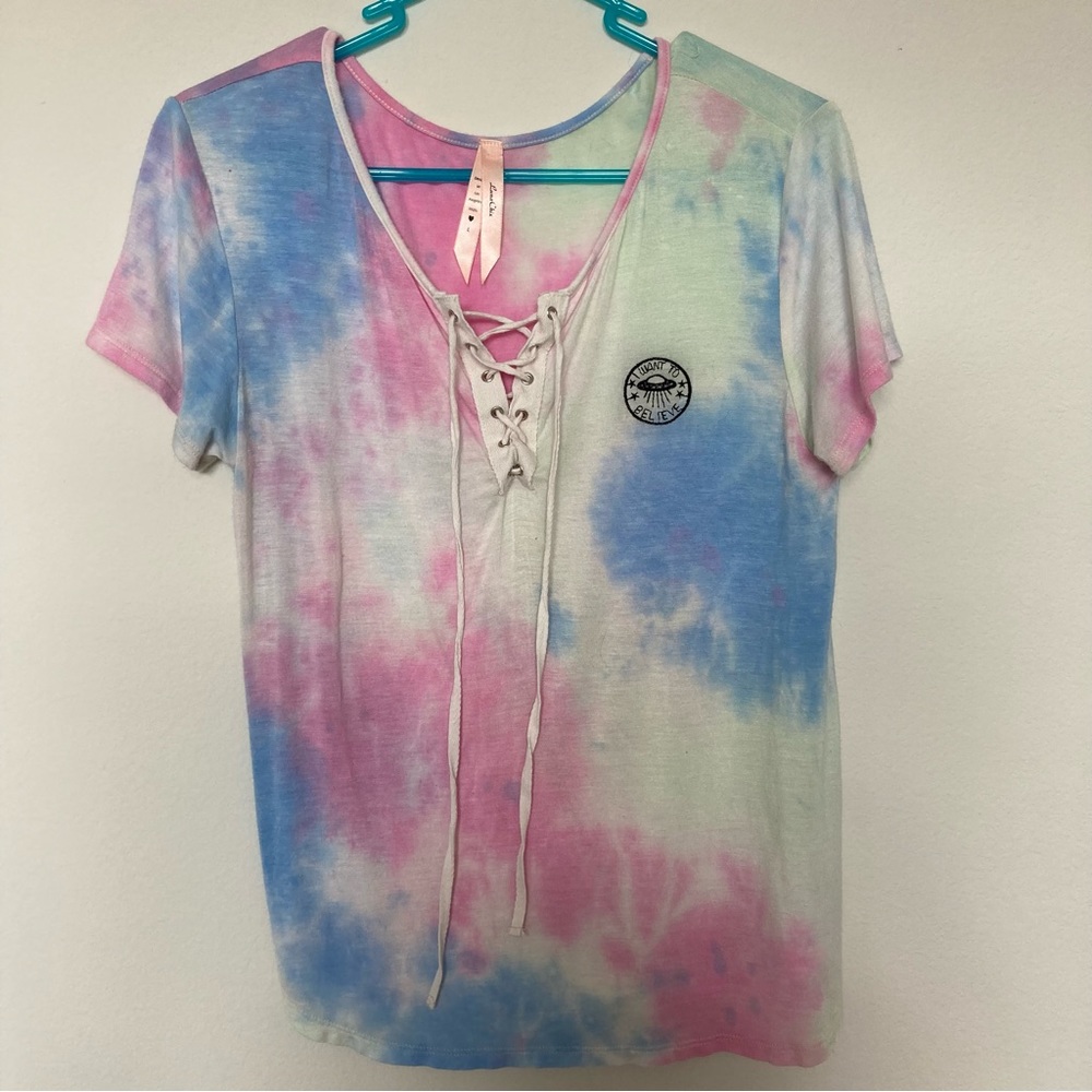 Zumiez Tie-Die Lace-Up T-Shirt